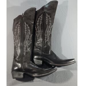 Ariat Women’s Casanova Black Leather Cowboy Boots 10B Tall Western Zip Riding